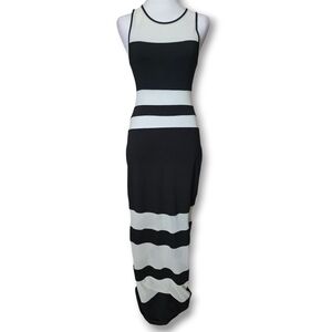 Material Girl Sheer Panel Striped Maxi Dress - Size Medium